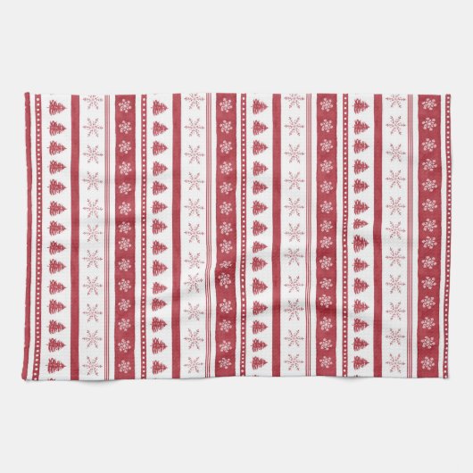 Noël rouge - Serviettes de cuisine (Horizontal)