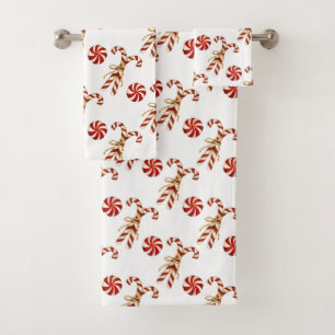 Noël Rouge Sucres de canne Peppermenthe Aquarelle