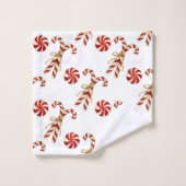 Noël Rouge Sucres de canne Peppermenthe Aquarelle (Gant de toilette)