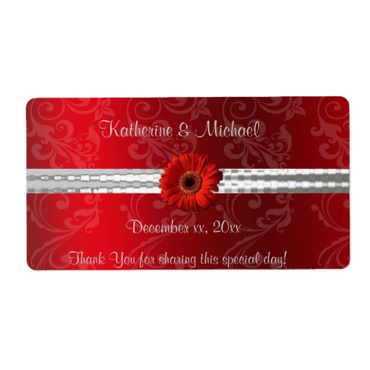 Noël Rouge, Vacances / Étiquette de vin Mariage (Devant)