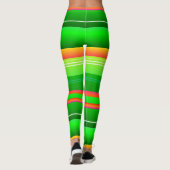 Noël rouge vert créatif rayé Leggings (Dos)