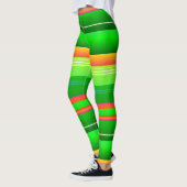 Noël rouge vert créatif rayé Leggings (Gauche)