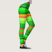 Noël rouge vert créatif rayé Leggings (Droite)
