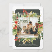 Noël Rouge Vert Modèle photo de feuillage d'hiver (Devant)