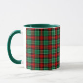 Noël Rouge Vert Plaid Café Mug (Gauche)