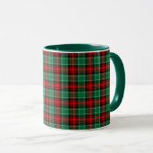 Noël Rouge Vert Plaid Café Mug (Devant droit)