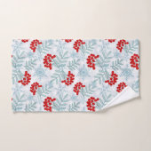 Noël, Rowan, rouge, blanc, flocons de neige (Serviette à main)