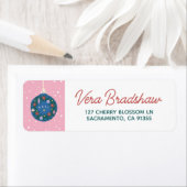 Noel Roze Kerstmis Ornament Adreslabel Etiket (Insitu)