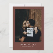 NOEL Rustic Baby shower kerstpine winter Kaart (Achterkant)