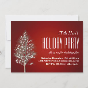 Noël Rustic Tree Fête Invitations