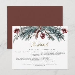 NOEL Rustic Winter Kerstmis - Details bruiloft Kaart