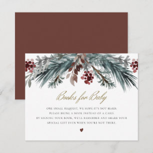 NOEL Rustic Winter Kerstmis Pine Books for Baby Kaart