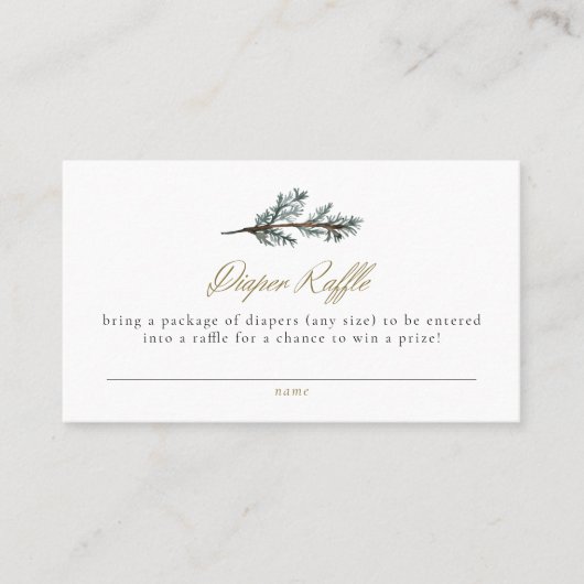 NOEL Rustic Winter Pine Bébé Déchets Ticket (Devant)