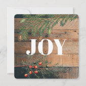 Noël Rustic Wood Joie Carte de Noël (Devant)