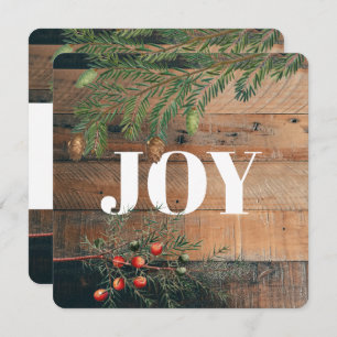 Noël Rustic Wood Joie Carte de Noël