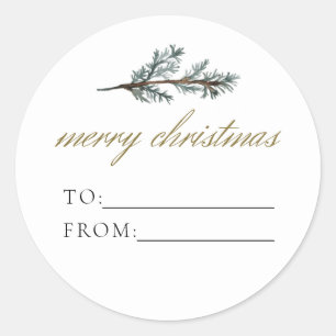 NOEL Rustige Winterpine tot kerstcadeau Ronde Sticker