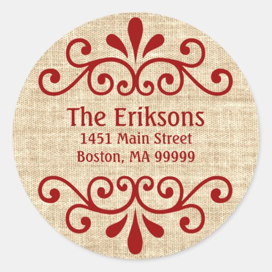 Noël rustique Étiquettes de adresse personnalisés (Devant)