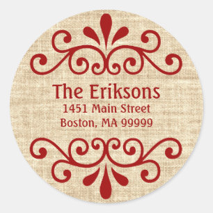 Noël rustique Étiquettes de adresse personnalisés