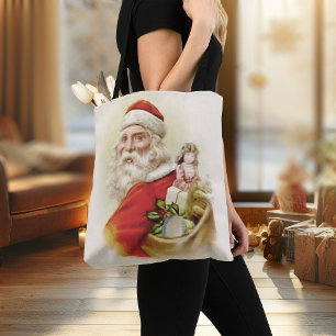 Noël Sac fourre-tout Vintage Santa Clause Retro Xm