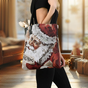 Noël Sac fourre-tout Vintage Santa Clause Retro Xm