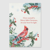 Noël saint, Cardinal rouge Carte magnétique (Devant)