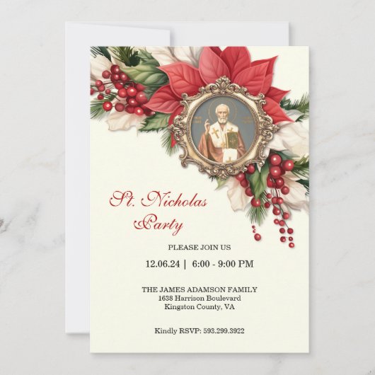 Noël Saint Nicolas Fête Fête Fête Invitations (Devant)