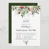 Noël Saison Mariage 2 Invitation (Devant / Derrière)
