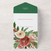 Noël Salutation de vacances aquarelle carte floral (Dehors)