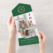 Noël Salutation de vacances aquarelle carte floral (Déchirure)