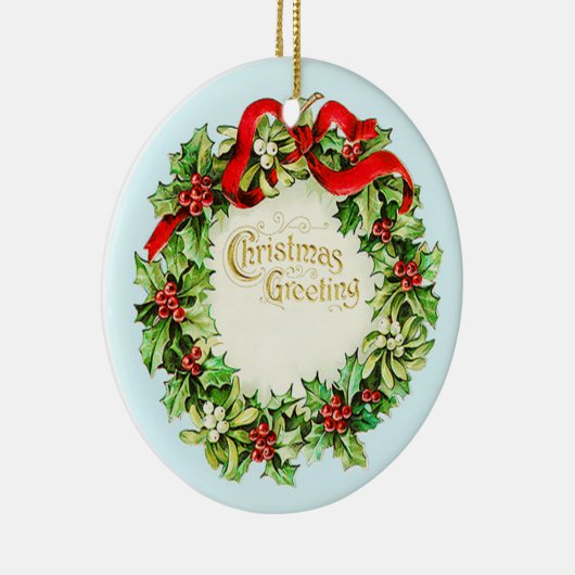 Noël Salutation Wreath Ornement Vintage (Droite)