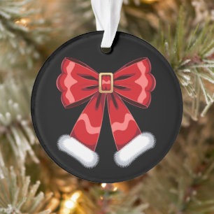 Noël Santa Ceinture Nœud Rouge Fourrure Ornement X