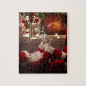 Noël Santa Claus Réchauffer les mains Puzzle Puzzl (Vertical)