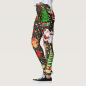 Noël Santa Claus Snowman Leggings femmes (Gauche)