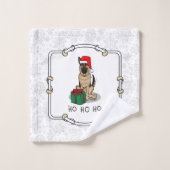 Noël Santa Hat Allemand Berger Chien mignonne (Gant de toilette)