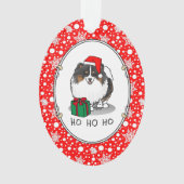 Noël Santa Hat Pomeranian (tri-couleur) mignonne (devant)
