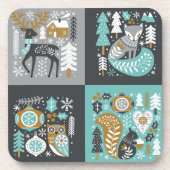 Noël scandinave | Jeu de Dessous de verre de Noël (Devant)