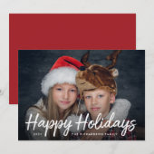 Noël scénarisé | Carte de vacances rouge avec phot (Devant / Derrière)