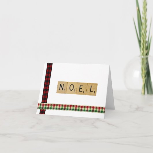Noel Scrabble Christmas Kaart (Voorkant)