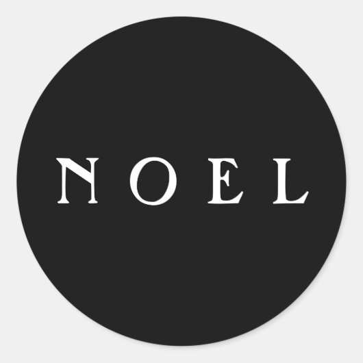 NOEL Script Envelope of Gift Wrap Black Ronde Sticker (Voorkant)