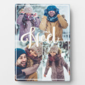 Noel Script Family Photo Keepsaké Collage Plaque (Devant)