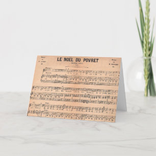 Noel Sheet Music Franse kerstkaart Feestdagen Kaart