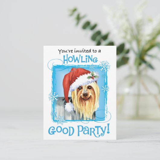 Noël Silky Terrier Invitation (Debout devant)