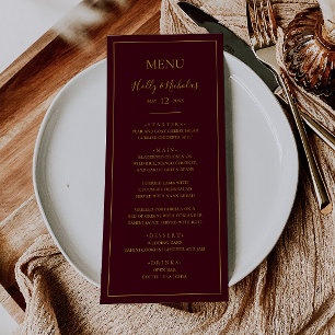 Noël simple et élégant   Menu Dîner Mariage Rouge