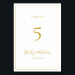Noël simple et élégant | Numéro de table blanche<br><div class="desc">Ce Noël simple et élégant | blanc numéro de table est parfait pour votre mariage minimaliste moderne d'hiver. La calligraphie classique de luxe doré, ainsi que l'arrière - plan blanc traditionnel, tous bordés d'un cadre minimal, complètent l'ambiance de vacances colorée que vous recherchez. Vous pouvez personnaliser avec vos propres photos...</div>