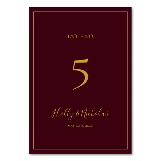 Noël simple et élégant | Numéro de table rouge (Dos)