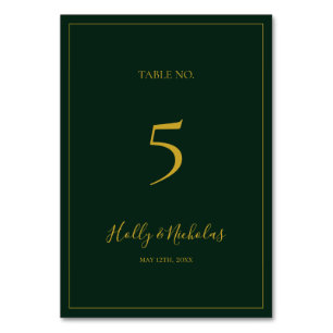 Noël simple et élégant   Numéro de table verte