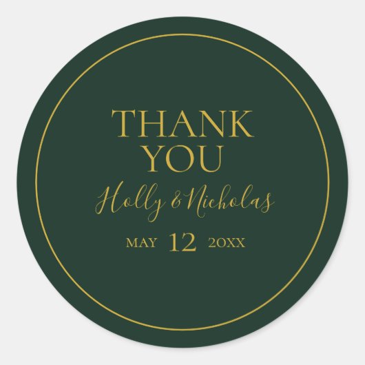 Noël simple et élégant | Sticker en Merci vert (Devant)