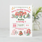 Noël Sirène Anniversaire Fête Invitation (Debout devant)