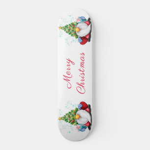 Noël Skateboard Gnome avec cadeau