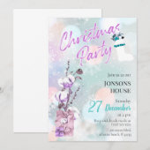 Noël Snowfall Cotton Invitation (Devant / Derrière)